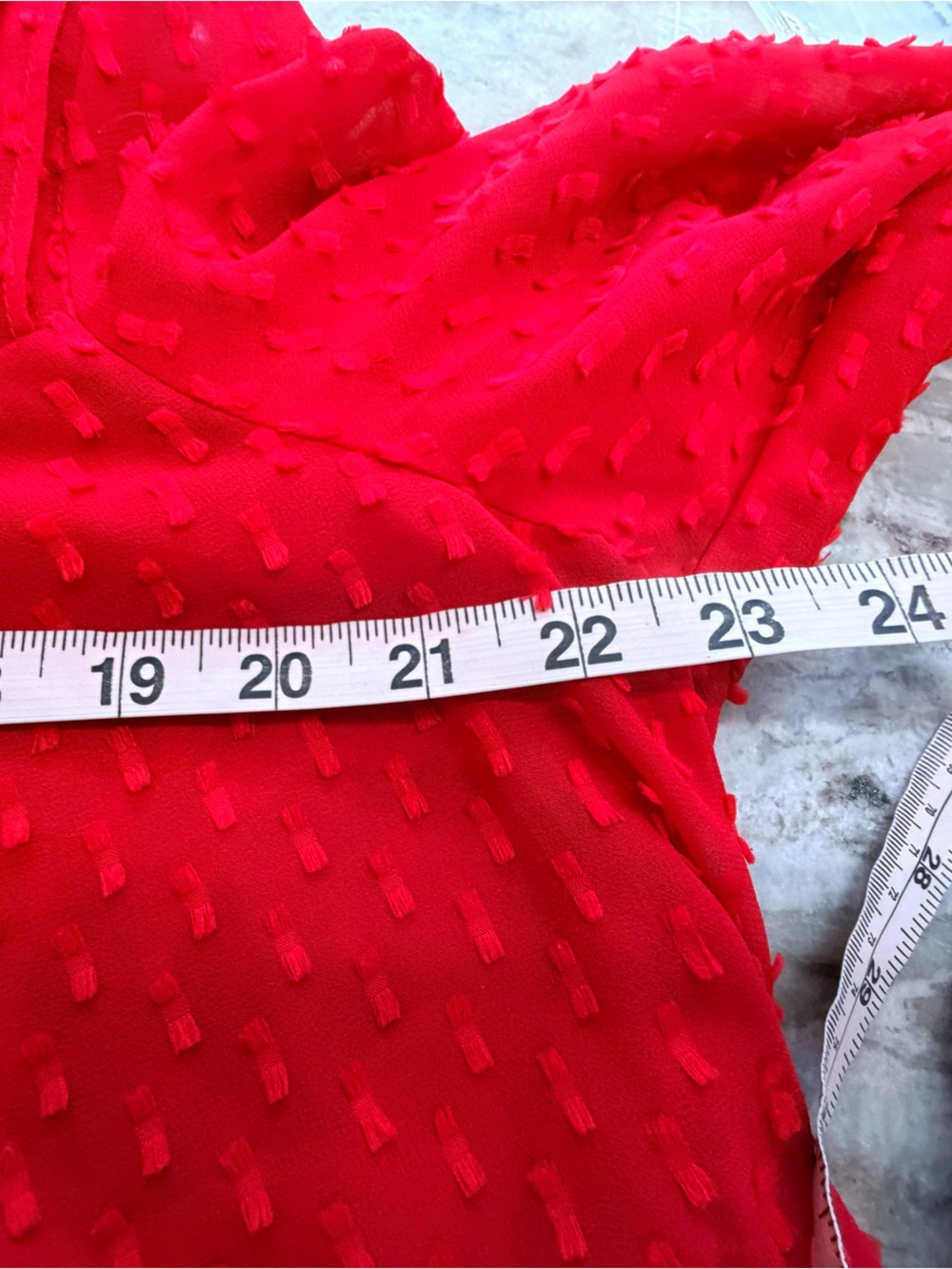 Banana Republic Red Swiss Dot Blouse Large Long Sleeve Textured Top - Picture 8 of 10